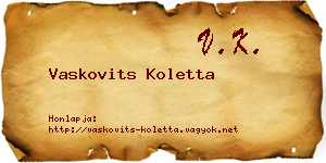 Vaskovits Koletta névjegykártya